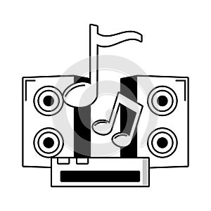 Sound equipment with musical notes icon