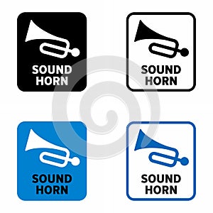 `Sound horn` advising mandatory information sign