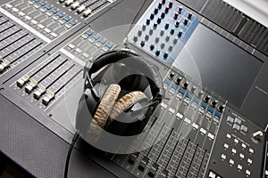 Sound mixing console.
