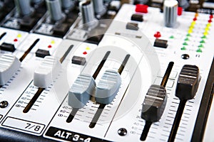 Sound music mixer control panel