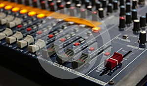 Sound music mixer control panel
