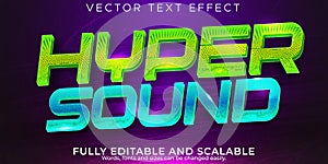 Sound music text effect, editable bar and club text style