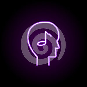 sound on neon icon. Elements of music set. Simple icon for websites, web design, mobile app, info graphics