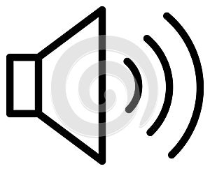 Sound on outline icon. Speaker vector illustration