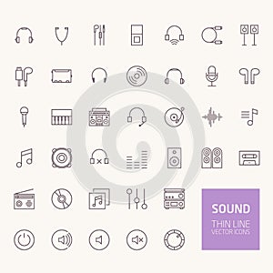 Sound Outline Icons for web and mobile apps