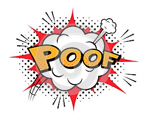 Sound of poof cartoon cloud design icon