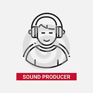 Sound producer - line design single isolated icon