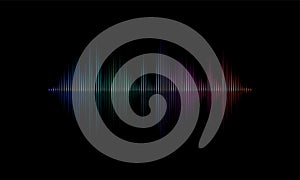 Sound radio audio light wave vector background