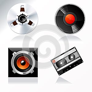 Sound Recording and Mastering vector Icon set