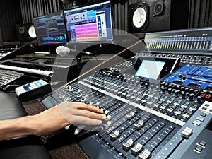 Sound Recording Studio With Music Recording Equipment