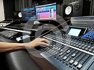 Sound Recording Studio With Music Recording Equipment