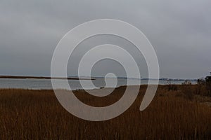 Sound side of North Wildwood NJ with fishing shacks and bay view