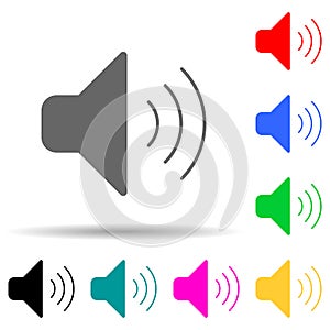 sound sign multi color style icon. Simple thin line, outline vector of web icons for ui and ux, website or mobile application