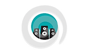 Sound speaker flat modern logo vector icon symbol graphic design illustration