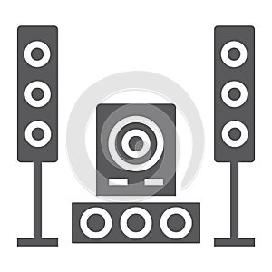 Sound system glyph icon, audio and stereo, music system sign, vector graphics, a solid pattern on a white background.