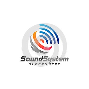 Sound System Logo Design Vector, Sound Logo Template, Concept Design Creative, Icon Symbol