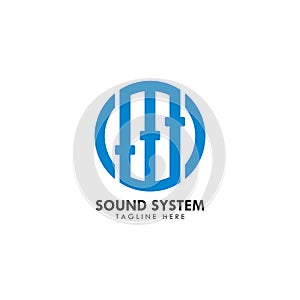 Sound system volume control icon vector illustration