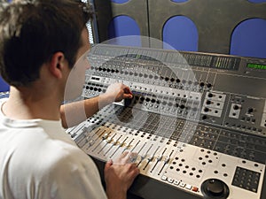 Sound Technician In Recording Studio