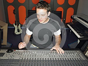 Sound Technician In Recording Studio