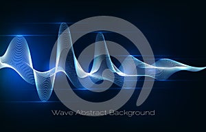 Sound wave abstract background. Audio waveform vector illustration