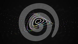 Sound wave. Abstract current wave surface of ring circumferential lines. Data technology illustration. Big data photo