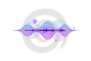 Sound wave abstract digital equalizer. Motion light flow vector music element concept