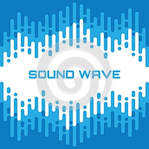 Sound wave background in flat style design. Electronic music abstract pattern.