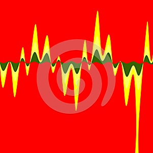 Sound Wave Background Theme - Red Colour Art