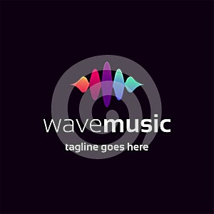 sound wave colorful logo design element