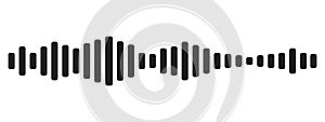 Sound wave decibel audio record simple voice message icon isolated on white background. Podcast player, music track