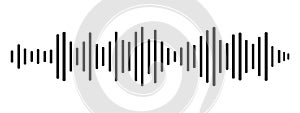 Sound wave decibel audio record simple voice message icon isolated on white background. Podcast player, music track