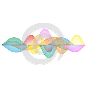 Sound wave, electromagnetic isolated on white background. Vector illustration.