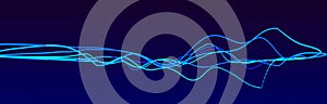 Sound wave element. Abstract blue digital equalizer. Big data visualization. Dynamic light flow. 3d rendering