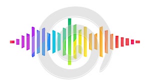 Sound Wave Equalizer Icon for Audio Music Visualization, vector design Generative AI