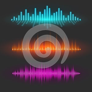 Sound wave graphical depiction, abstract waveforms
