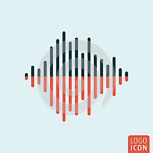 Sound wave icon isolated