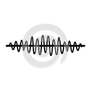 Sound wave icon, simple style