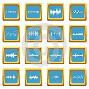 Sound wave icons azure