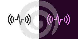 Sound wave illustration. Voice sound assistant