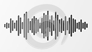 Sound wave with imitation of sound. Audio identification technology. Vector illustration.