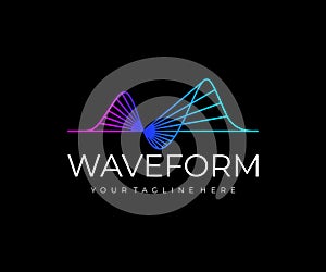 Sound wave logo design. Music waveform vector design