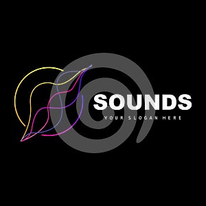 Sound Wave Logo, Equalizer Design, Music Wave Vibration, Simple Vector Icon With Line Style