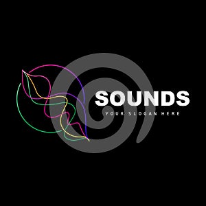 Sound Wave Logo, Equalizer Design, Music Wave Vibration, Simple Vector Icon With Line Style