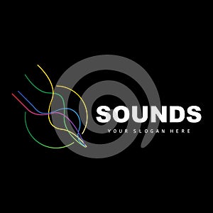 Sound Wave Logo, Equalizer Design, Music Wave Vibration, Simple Vector Icon With Line Style