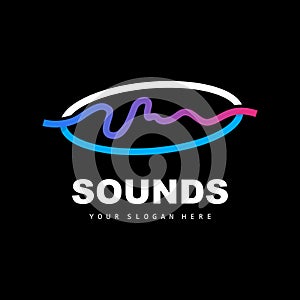 Sound Wave Logo, Equalizer Design, Music Wave Vibration, Simple Vector Icon With Line Style