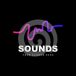 Sound Wave Logo, Equalizer Design, Music Wave Vibration, Simple Vector Icon With Line Style