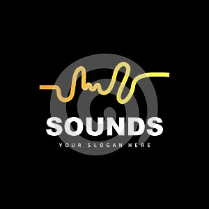 Sound Wave Logo, Equalizer Design, Music Wave Vibration, Simple Vector Icon With Line Style