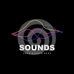 Sound Wave Logo, Equalizer Design, Music Wave Vibration, Simple Vector Icon With Line Style