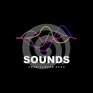 Sound Wave Logo, Equalizer Design, Music Wave Vibration, Simple Vector Icon With Line Style