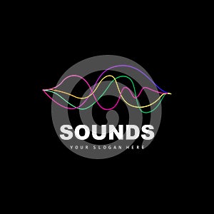 Sound Wave Logo, Equalizer Design, Music Wave Vibration, Simple Vector Icon With Line Style